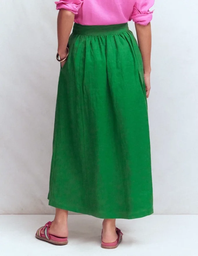 Emma Linen Maxi Skirt Highland Green Emma Linen Maxi Skirt Highland Green