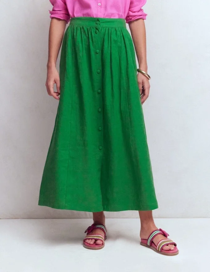 Emma Linen Maxi Skirt Highland Green Emma Linen Maxi Skirt Highland Green