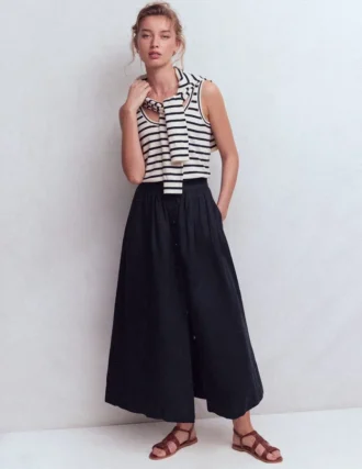 Emma Linen Maxi Skirt Navy
