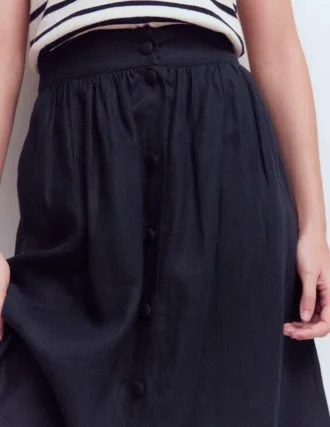 Emma Linen Maxi Skirt Navy
