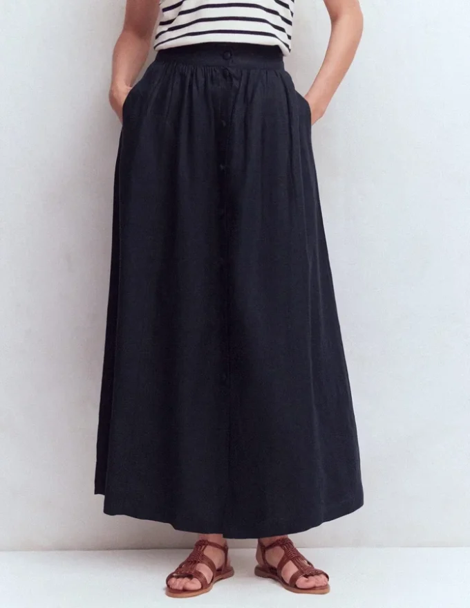 Emma Linen Maxi Skirt Navy Emma Linen Maxi Skirt Navy