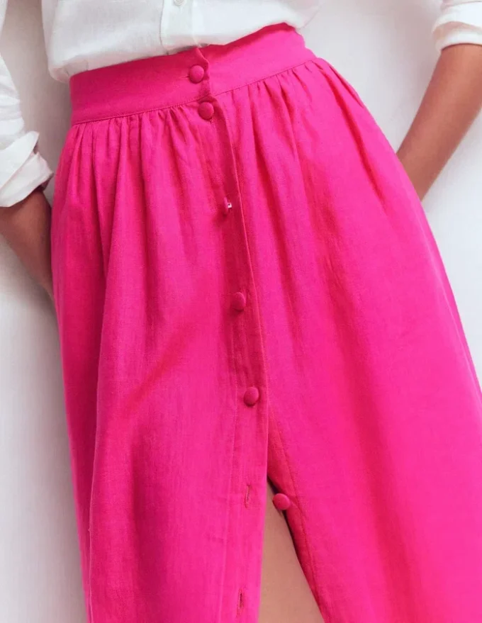 Emma Linen Maxi Skirt Pink Peony Emma Linen Maxi Skirt Pink Peony