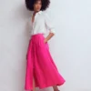 Emma Linen Maxi Skirt Pink Peony Emma Linen Maxi Skirt Pink Peony