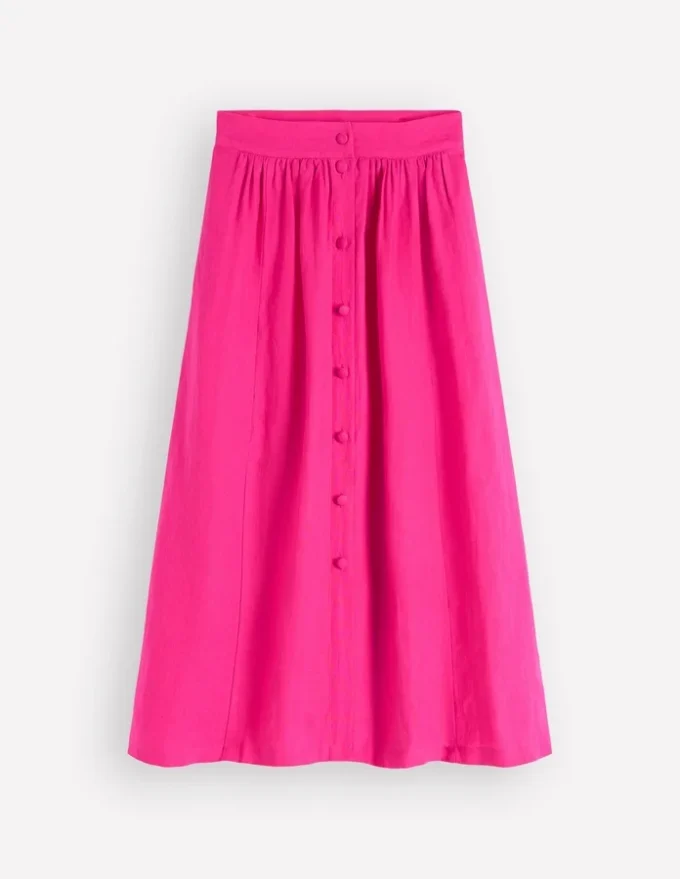 Emma Linen Maxi Skirt Pink Peony Emma Linen Maxi Skirt Pink Peony