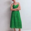 Empire Linen Broderie Dress Rich Emerald Broderie Empire Linen Broderie Dress Rich Emerald Broderie