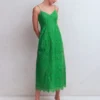 Empire Linen Broderie Dress Rich Emerald Broderie Empire Linen Broderie Dress Rich Emerald Broderie