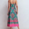 Empire Poplin Occasion Dress Aurora Blue, Ornamental Charm Empire Poplin Occasion Dress Aurora Blue, Ornamental Charm