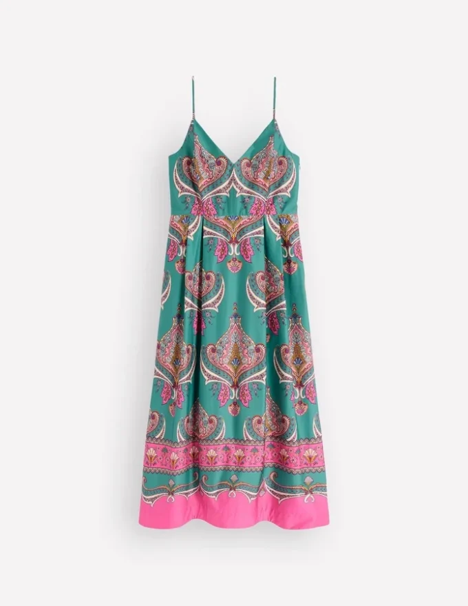 Empire Poplin Occasion Dress Aurora Blue, Ornamental Charm Empire Poplin Occasion Dress Aurora Blue, Ornamental Charm