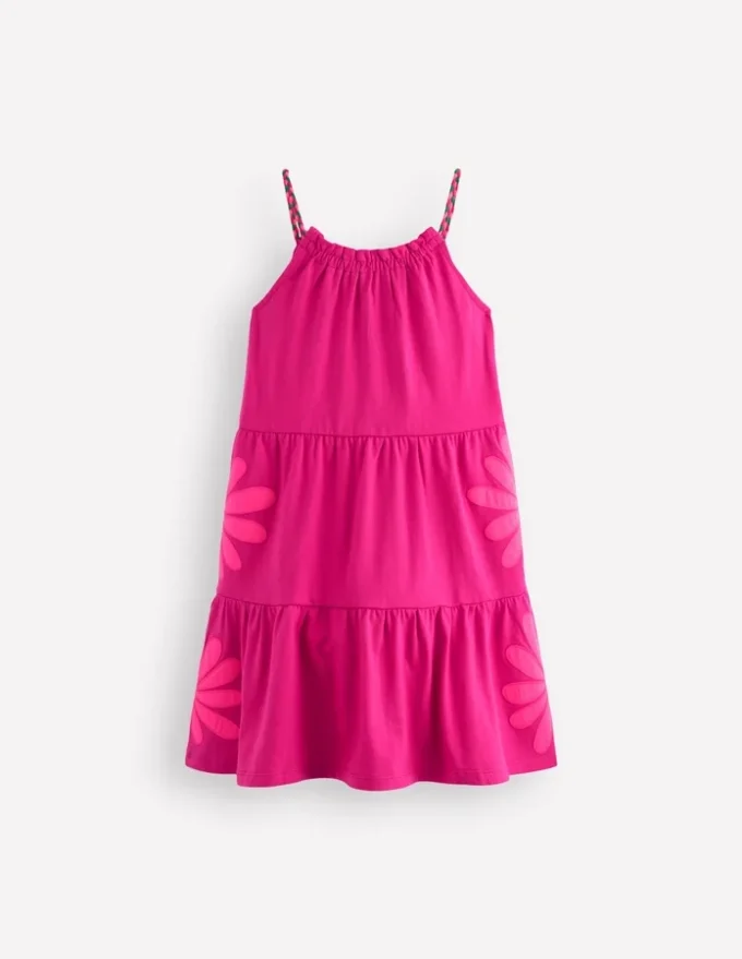 Enola Appliqué Jersey Dress Raspberry Pink Giant Daisy Enola Appliqué Jersey Dress Raspberry Pink Giant Daisy