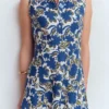 Erma Drop Waist Linen Dress Blue Shadow Blossom Erma Drop Waist Linen Dress Blue Shadow Blossom