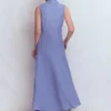 Erma Drop Waist Linen Dress Chambray Erma Drop Waist Linen Dress Chambray
