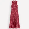 Erma Drop Waist Linen Dress Red Painted Dot Spaced Erma Drop Waist Linen Dress Red Painted Dot Spaced
