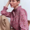 Esme Smocked Detail Frill Top Orchid Purple, Dainty Blooms
