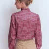 Esme Smocked Detail Frill Top Orchid Purple, Dainty Blooms