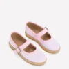 Espadrille Mary Janes Sea Pink Ticking stripe