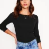 Essential Boat-Neck Jersey Top Black Essential Boat-Neck Jersey Top Black