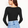 Essential Boat-Neck Jersey Top Black Essential Boat-Neck Jersey Top Black