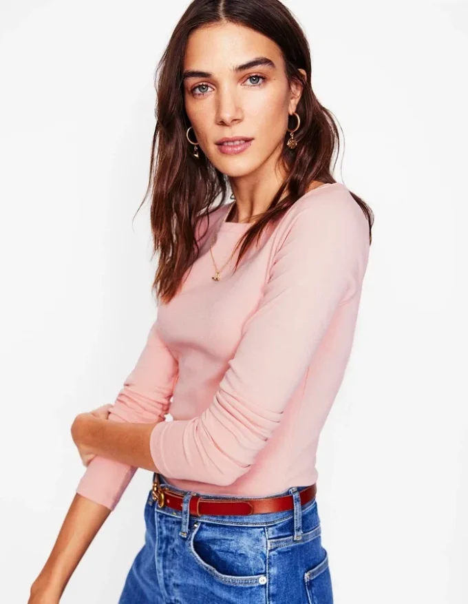 Essential Boat-Neck Jersey Top Milkshake Essential Boat-Neck Jersey Top Milkshake