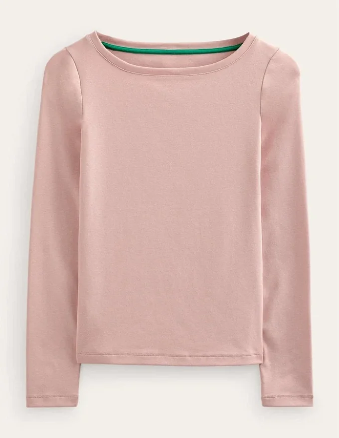 Essential Boat-Neck Jersey Top Milkshake Essential Boat-Neck Jersey Top Milkshake