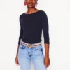 Essential Boat-Neck Jersey Top Navy Essential Boat-Neck Jersey Top Navy