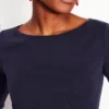 Essential Boat-Neck Jersey Top Navy Essential Boat-Neck Jersey Top Navy