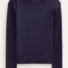 Essential Boat-Neck Jersey Top Navy Essential Boat-Neck Jersey Top Navy