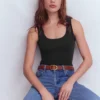 Essential Scoop-Neck Tank Black Essential Scoop-Neck Tank Black