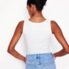 Essential Scoop-Neck Tank White Essential Scoop-Neck Tank White