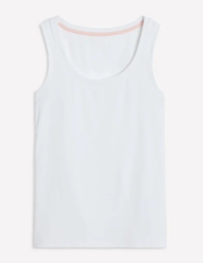 Essential Scoop-Neck Tank White Essential Scoop-Neck Tank White