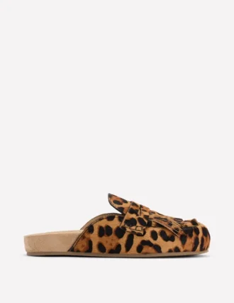 Etta Ghillie Mule Clogs Classic Leopard