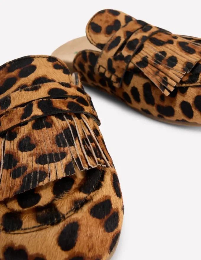Etta Ghillie Mule Clogs Classic Leopard Etta Ghillie Mule Clogs Classic Leopard