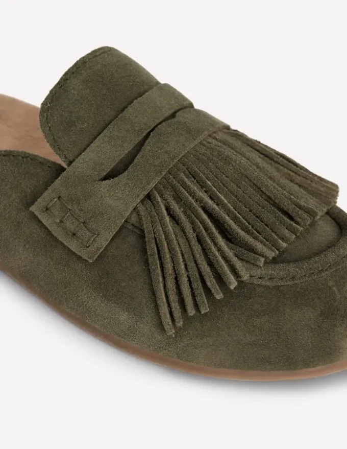 Etta Ghillie Mule Clogs Deep Olive