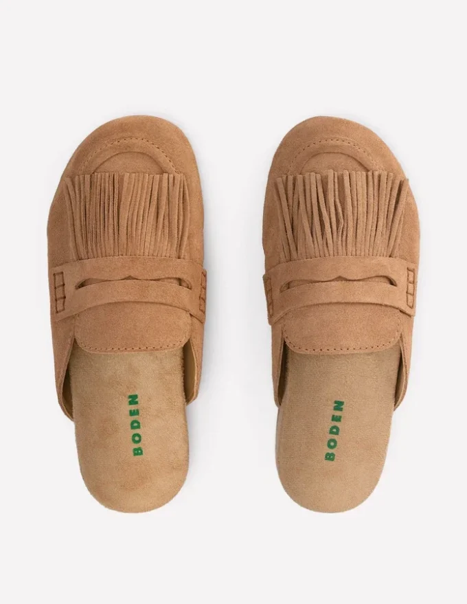 Etta Ghillie Mule Clogs Tan Etta Ghillie Mule Clogs Tan