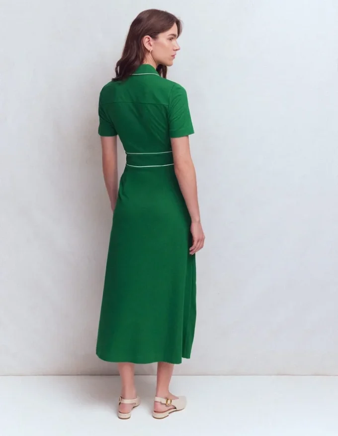 Etta Piping Trim Ponte Dress Fresh Green Etta Piping Trim Ponte Dress Fresh Green