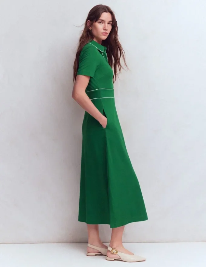 Etta Piping Trim Ponte Dress Fresh Green Etta Piping Trim Ponte Dress Fresh Green