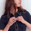 Etta Piping Trim Ponte Dress Navy Etta Piping Trim Ponte Dress Navy