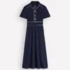 Etta Piping Trim Ponte Dress Navy Etta Piping Trim Ponte Dress Navy