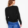 Eva Cashmere Crew Cardigan Black Eva Cashmere Crew Cardigan Black