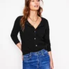 Eva Cashmere Crew Cardigan Black Eva Cashmere Crew Cardigan Black