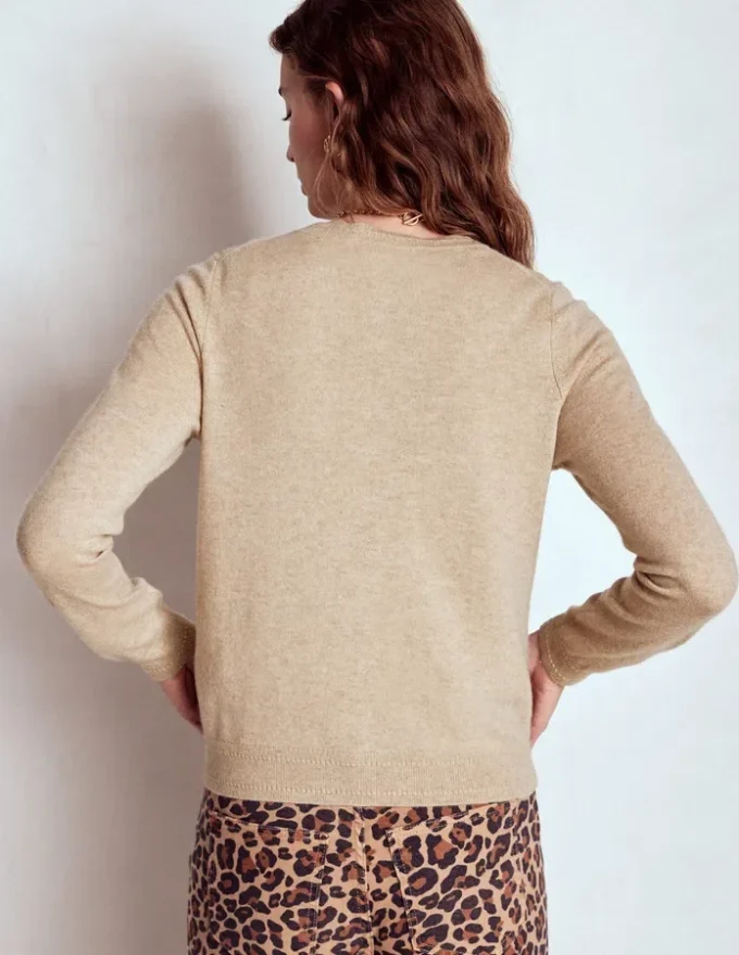 Eva Cashmere Crew Cardigan Chinchilla Melange Eva Cashmere Crew Cardigan Chinchilla Melange