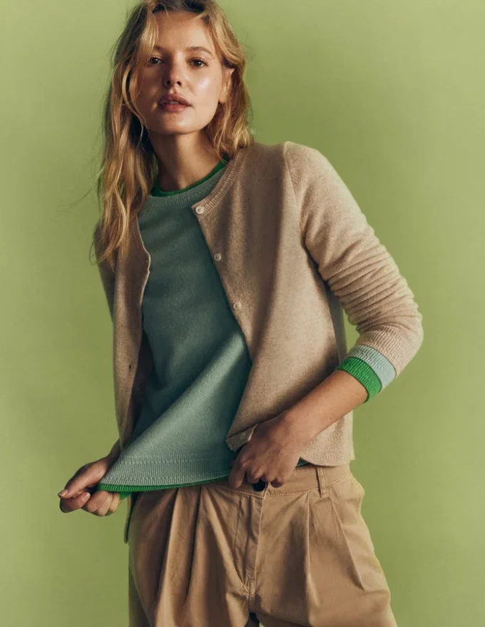 Eva Cashmere Crew Cardigan Chinchilla Melange Eva Cashmere Crew Cardigan Chinchilla Melange