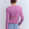 Eva Cashmere Crew Cardigan Clover Purple Eva Cashmere Crew Cardigan Clover Purple