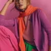 Eva Cashmere Crew Cardigan Clover Purple Eva Cashmere Crew Cardigan Clover Purple