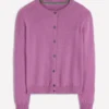 Eva Cashmere Crew Cardigan Clover Purple Eva Cashmere Crew Cardigan Clover Purple