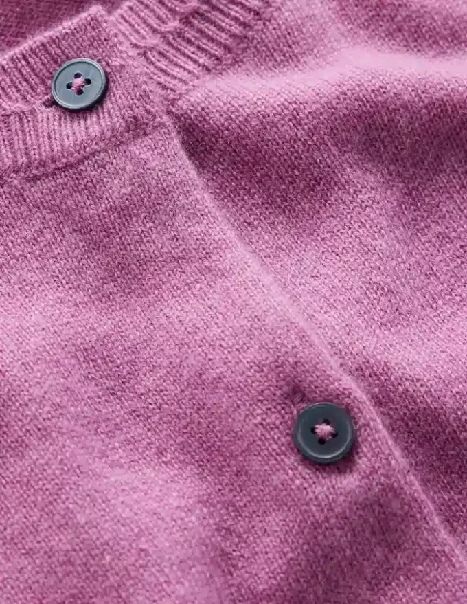 Eva Cashmere Crew Cardigan Clover Purple Eva Cashmere Crew Cardigan Clover Purple
