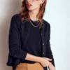 Eva Cashmere Crew Cardigan Navy Eva Cashmere Crew Cardigan Navy