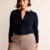 Eva Cashmere Crew Cardigan Navy Eva Cashmere Crew Cardigan Navy
