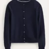 Eva Cashmere Crew Cardigan Navy Eva Cashmere Crew Cardigan Navy