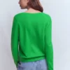 Eva Cashmere Crew Cardigan Sapling Green Eva Cashmere Crew Cardigan Sapling Green