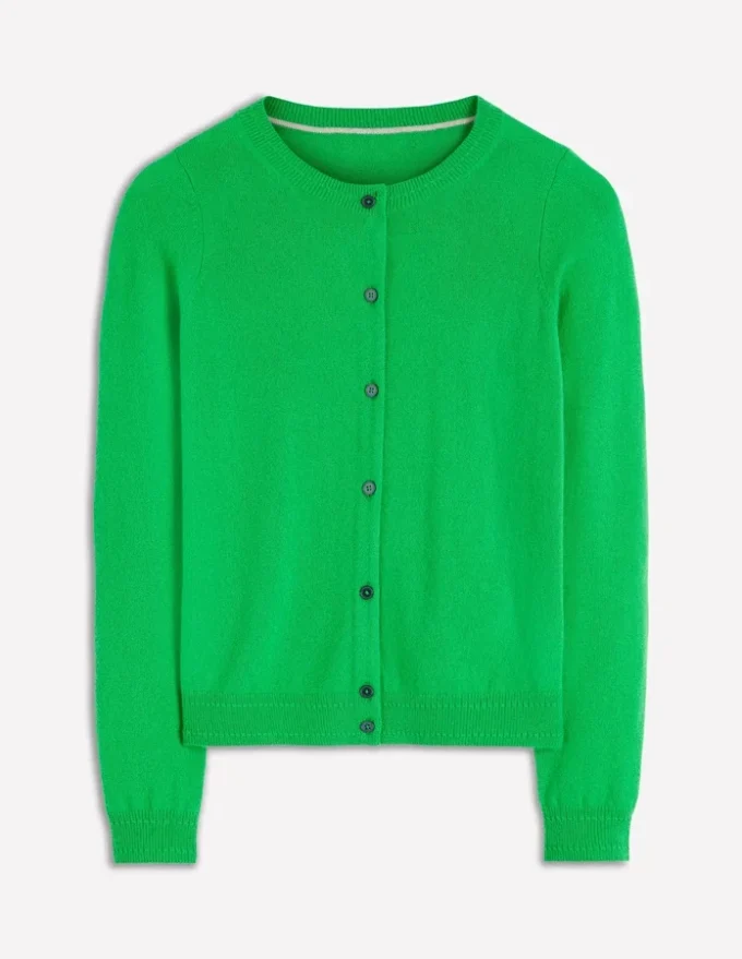 Eva Cashmere Crew Cardigan Sapling Green Eva Cashmere Crew Cardigan Sapling Green